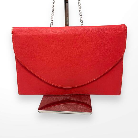 00s WB Vintage Red Chain Link Crossbody Purse - Picture 2 of 9